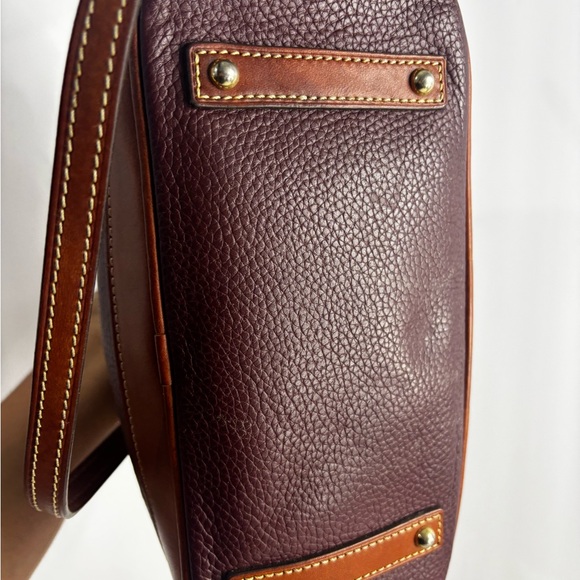 Dooney & Bourke Maroon and Tan Leather Satchel - Picture 5 of 9